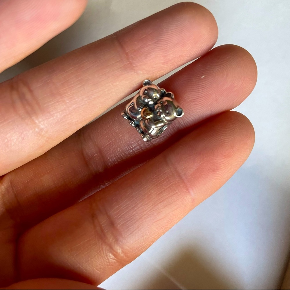 Pandora Charm Sterling Silver Bear Hug with 14k Gold Heart